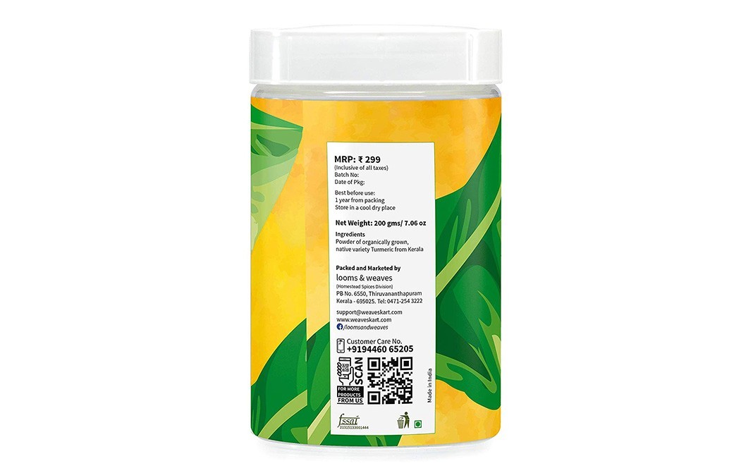 Looms & Weaves Turmeric Powder    Jar  200 grams